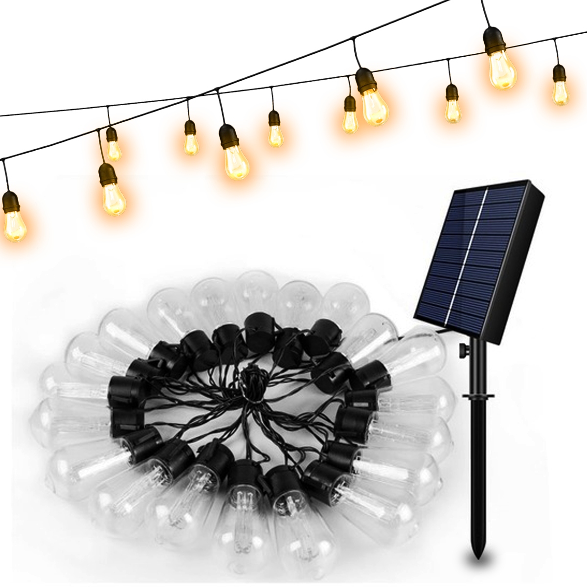 Solárna lampa LedClick, biela, 500 cm, 20 ks.